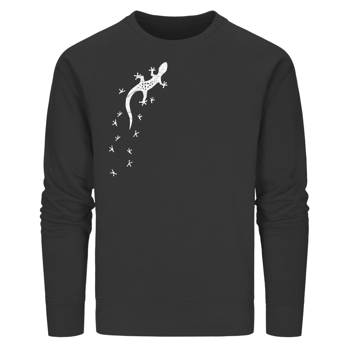 Gecko Eidechse Silhouette hell - Organic Basic Unisex Sweatshirt