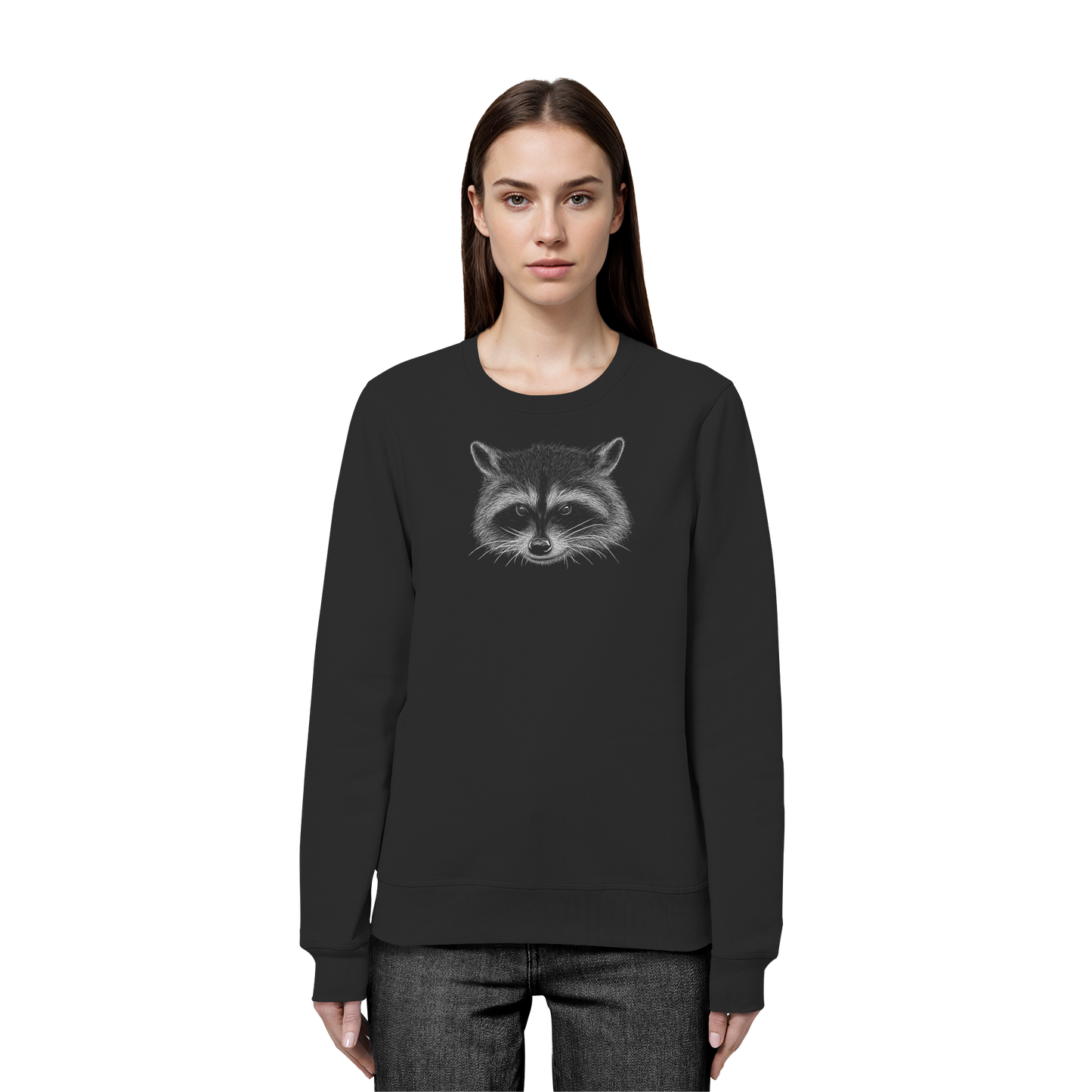 Waschbär Illustration Kritzelkunst - Organic Basic Unisex Sweatshirt