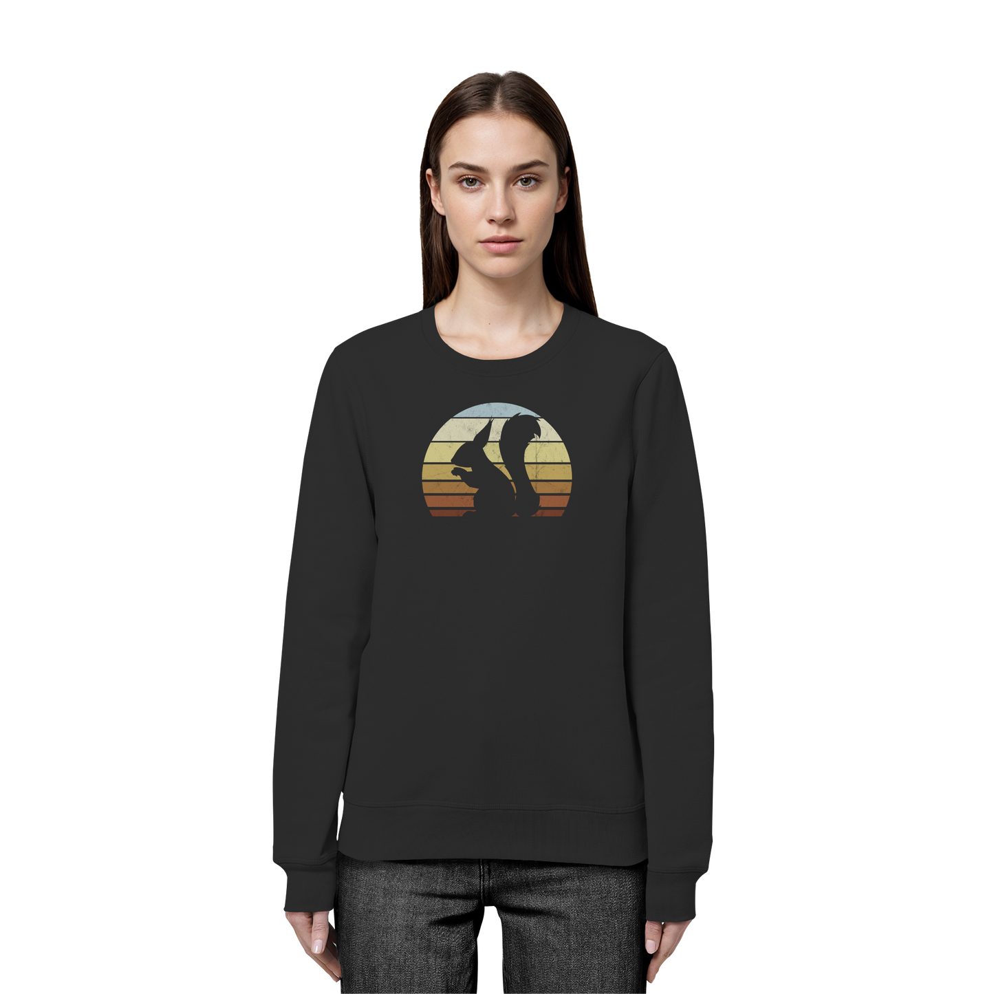 Retro Eichhörnchen Silhouette - Organic Basic Unisex Sweatshirt