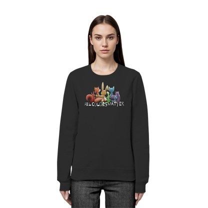 All Colors Matter! Regenbogen Tiere für Vielfalt - Organic Basic Unisex Sweatshirt
