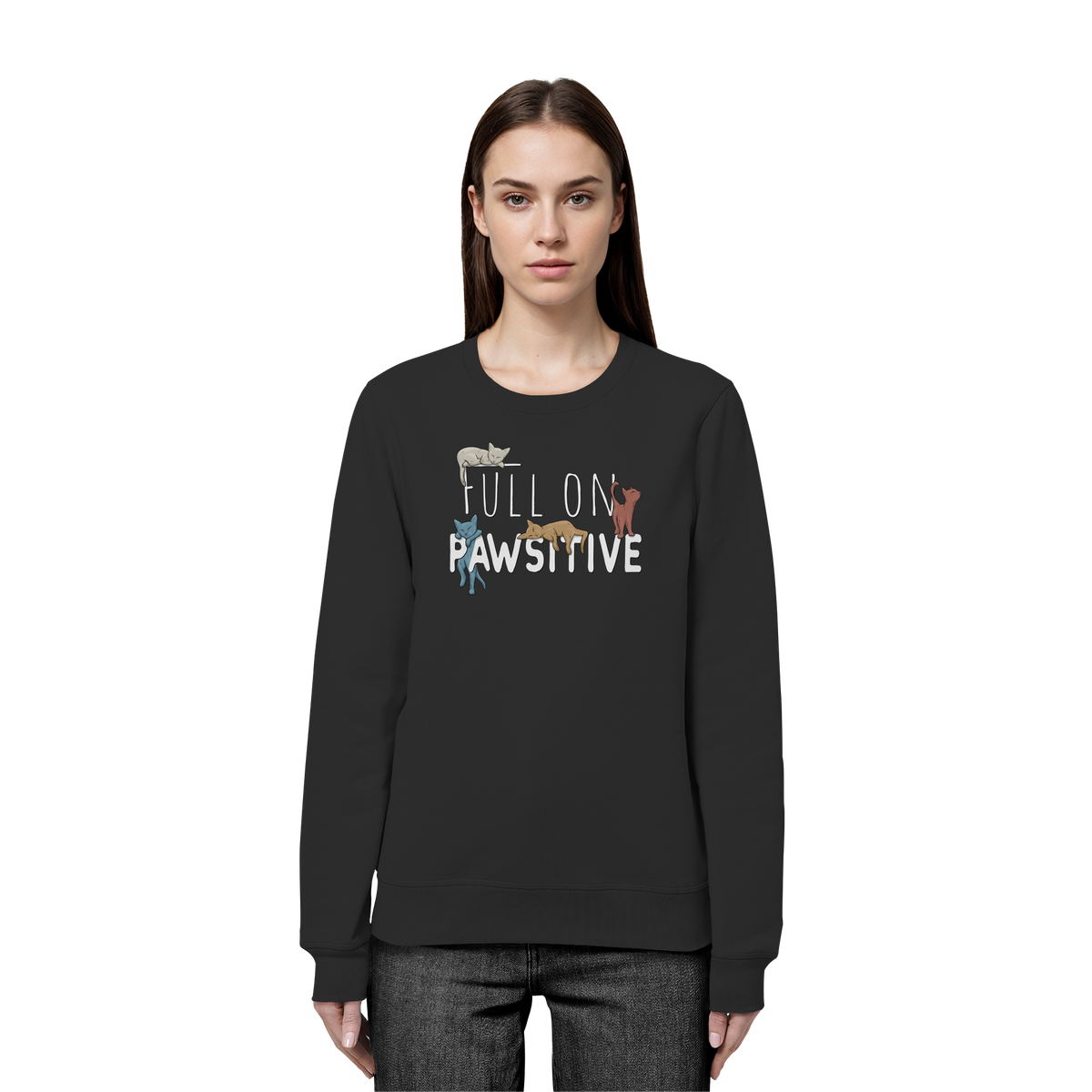Full On Pawsitive! Gechillte Katzen - Organic Basic Unisex Sweatshirt