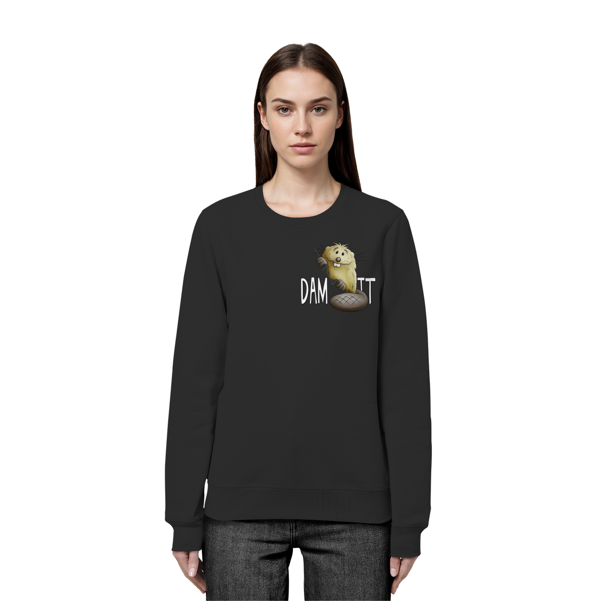 Dam It Verdammt Lustiger Biber - Organic Basic Unisex Sweatshirt