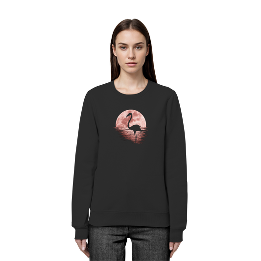 Rosa Vollmond Flamingo - Organic Basic Unisex Sweatshirt