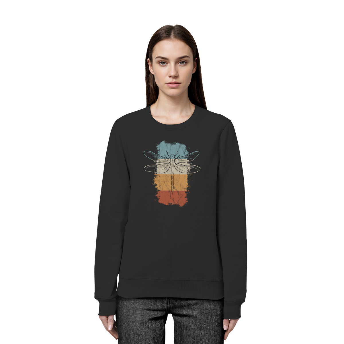 Retro Kunst Libelle | Vintage Dragonfly - Organic Basic Unisex Sweatshirt