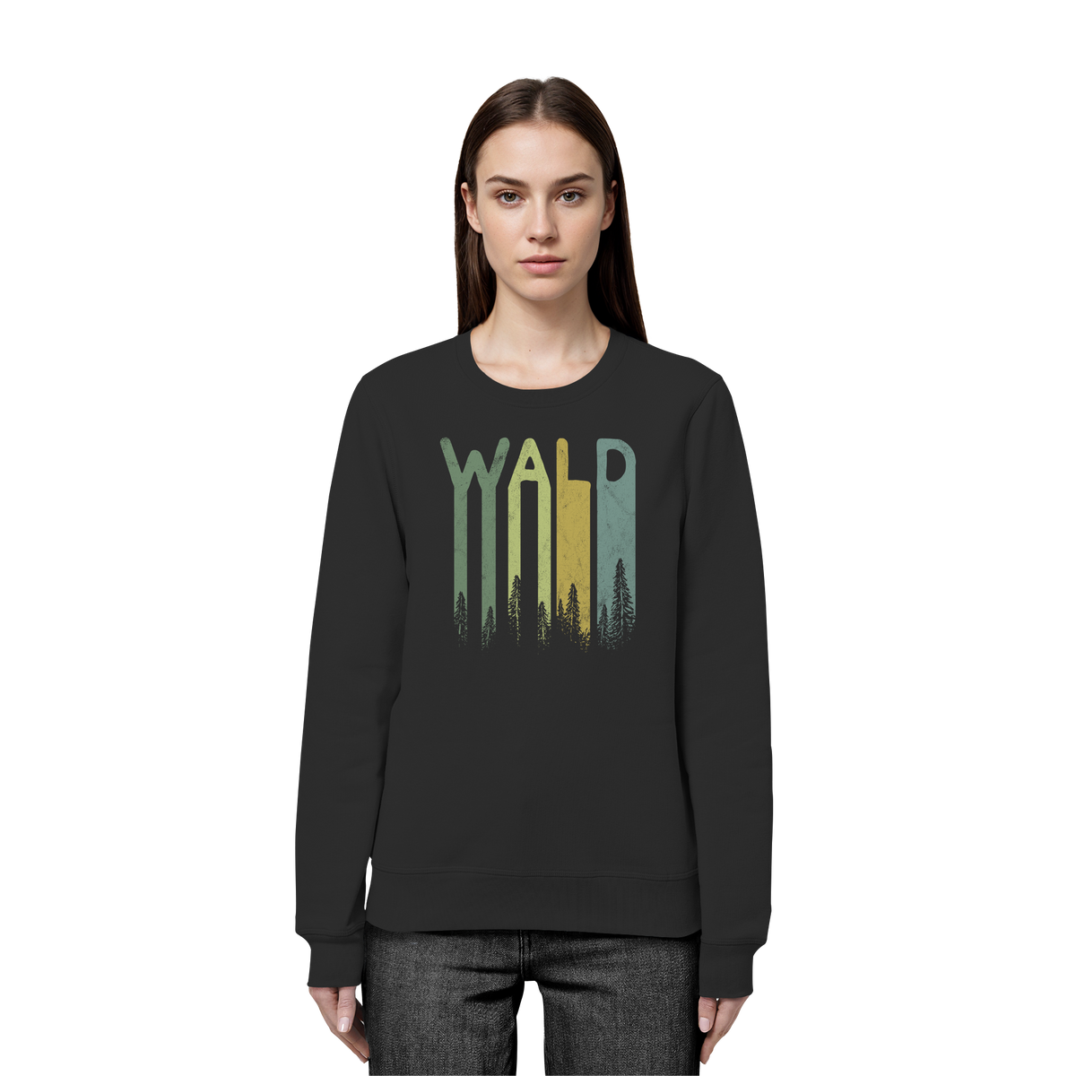 Wald Retro Forst Schriftzug - Organic Basic Unisex Sweatshirt