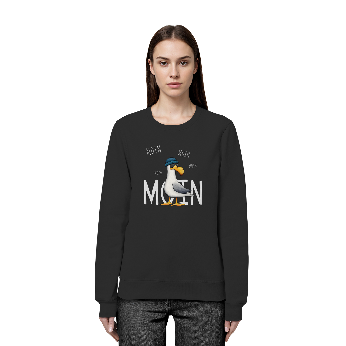 Moin Moin Lässige Hipster Möwe  - Organic Basic Unisex Sweatshirt
