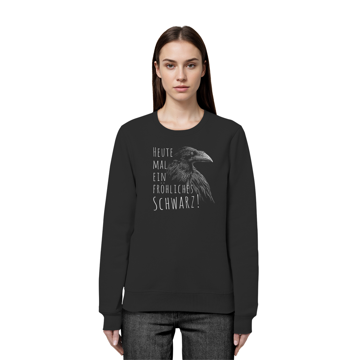 fröhlicher schwarzer Rabe - Organic Basic Unisex Sweatshirt