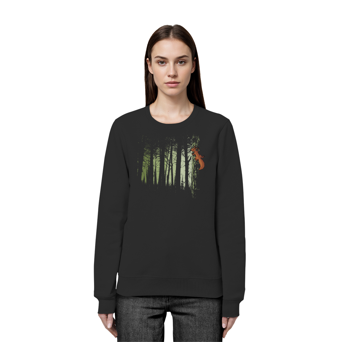 Eichhörnchen im Zwielicht-Wald - Organic Basic Unisex Sweatshirt
