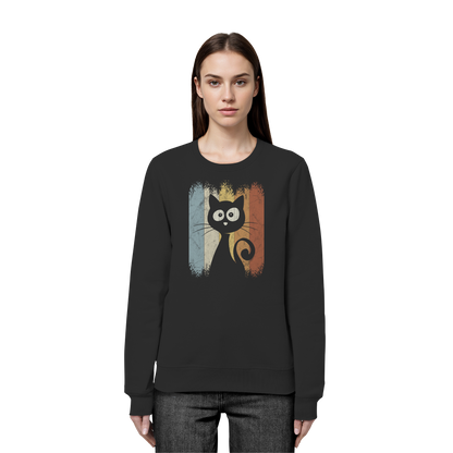 Retro Katze Silhouette - Organic Basic Unisex Sweatshirt
