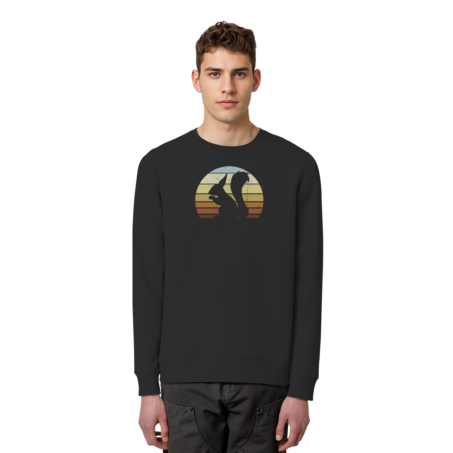 Retro Eichhörnchen Silhouette - Organic Basic Unisex Sweatshirt