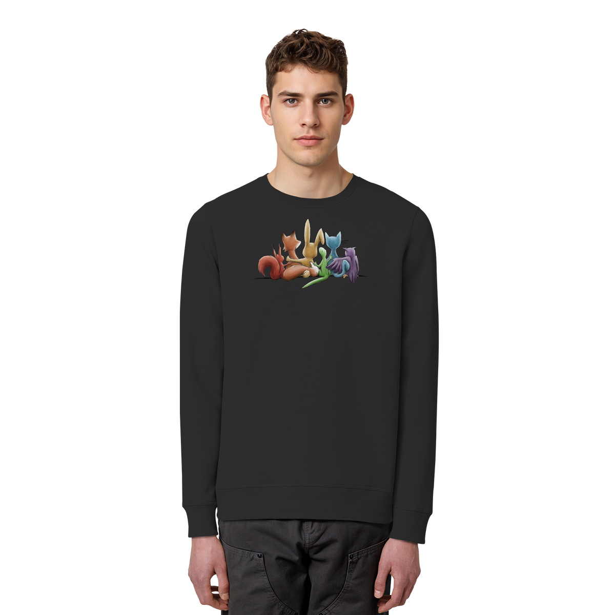 Regenbogen Tiere für Freundschaft, Toleranz und Vielfalt - Organic Basic Unisex Sweatshirt