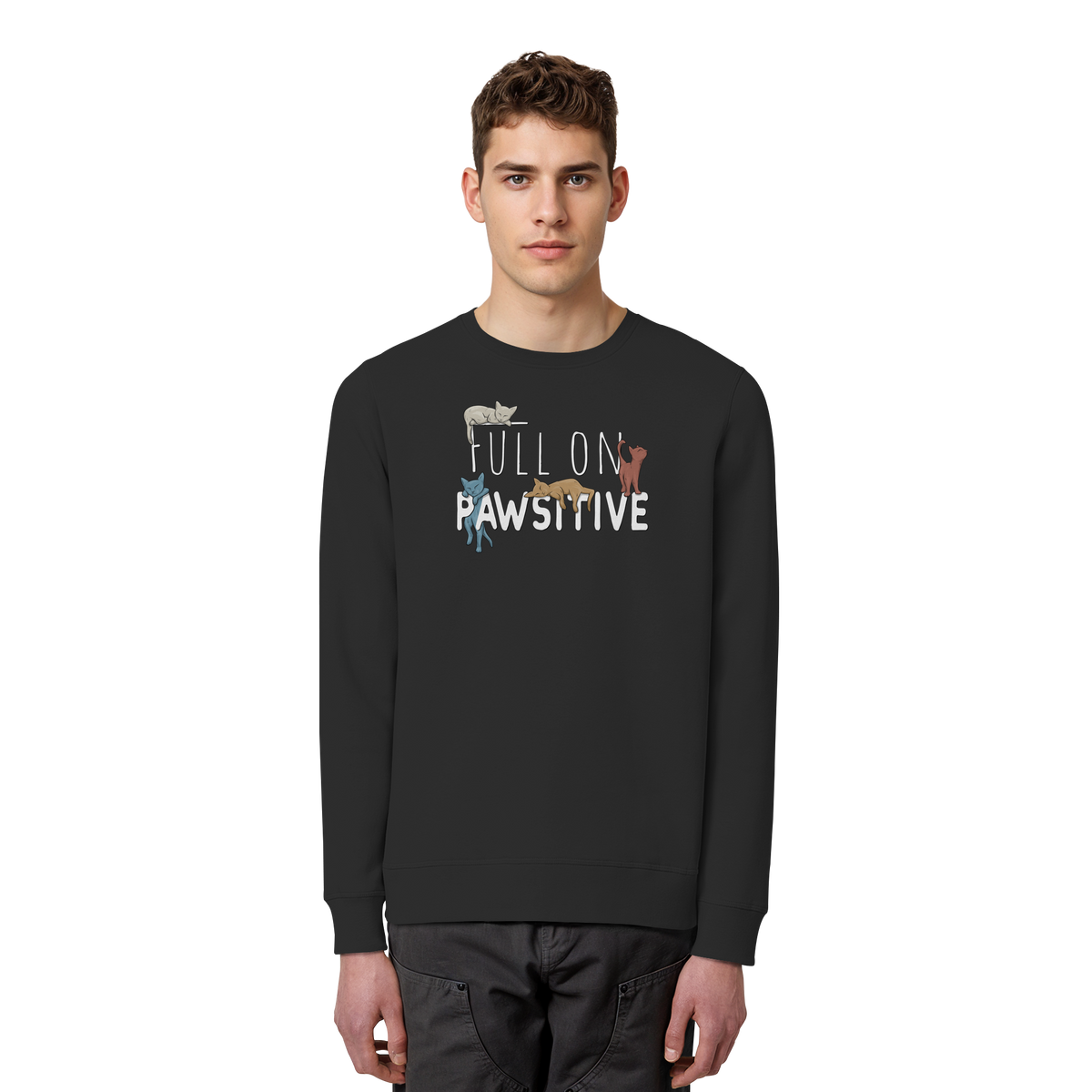 Full On Pawsitive! Gechillte Katzen - Organic Basic Unisex Sweatshirt