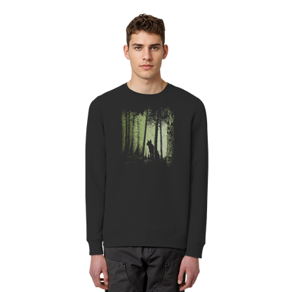 Luchs Wildkatze im Zwielicht Wald - Organic Basic Unisex Sweatshirt