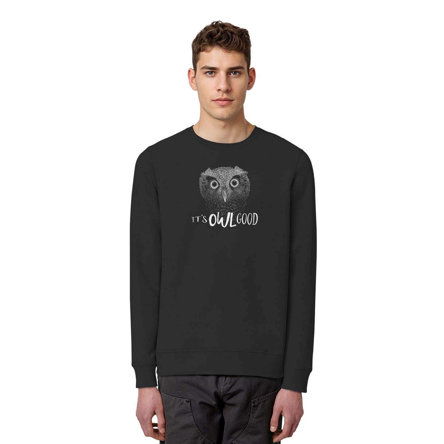 OWL Good | Kritzel-Kunst-Eule - Organic Basic Unisex Sweatshirt