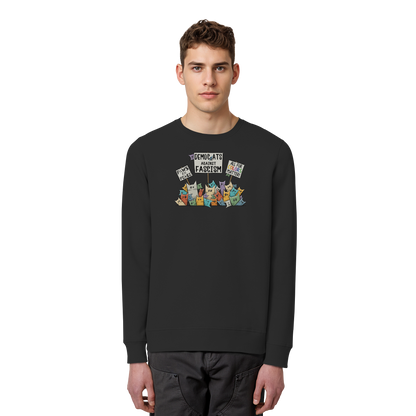 Demo-Katzen gegen Faschismus und für Vielfalt - Organic Basic Unisex Sweatshirt
