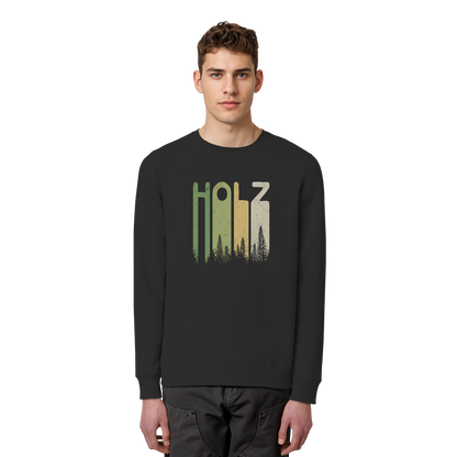 Holz Retro Wald Schriftzug - Organic Basic Unisex Sweatshirt