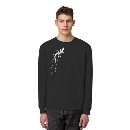 Gecko Eidechse Silhouette hell - Organic Basic Unisex Sweatshirt