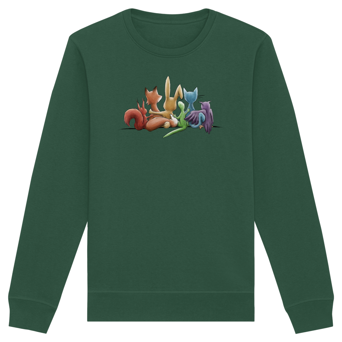 Regenbogen Tiere für Freundschaft, Toleranz und Vielfalt - Organic Basic Unisex Sweatshirt