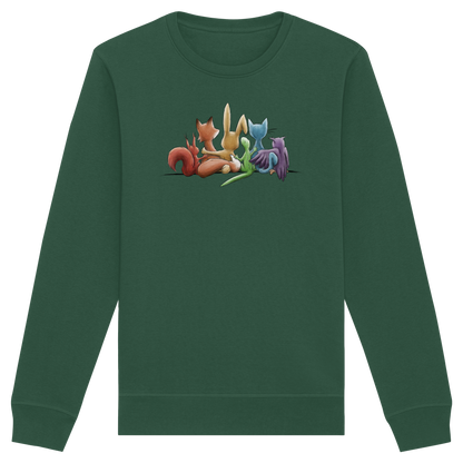 Regenbogen Tiere für Freundschaft, Toleranz und Vielfalt - Organic Basic Unisex Sweatshirt