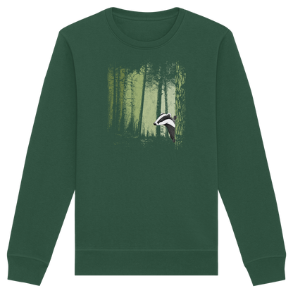 frecher Dachs im Zwielicht Wald - Organic Basic Unisex Sweatshirt