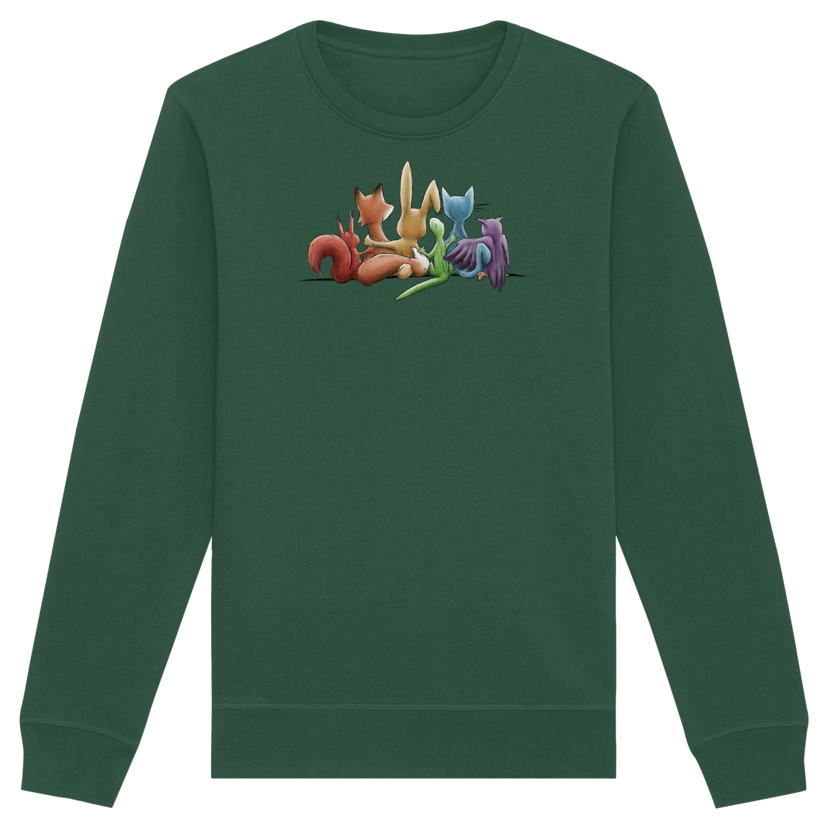 Regenbogen Tiere für Freundschaft, Toleranz und Vielfalt - Organic Basic Unisex Sweatshirt