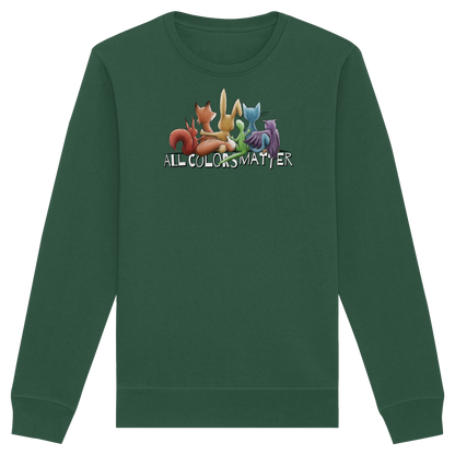 All Colors Matter! Regenbogen Tiere für Vielfalt - Organic Basic Unisex Sweatshirt