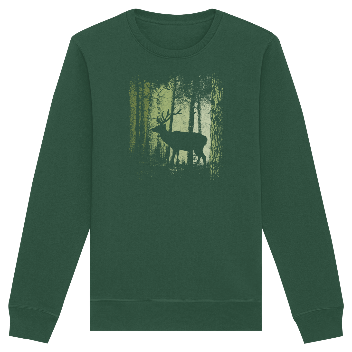 Hirsch im Zwielicht Wald - Organic Basic Unisex Sweatshirt