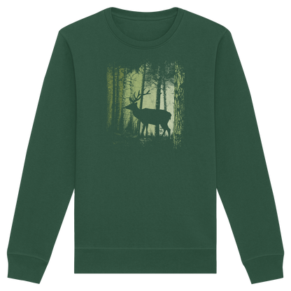 Hirsch im Zwielicht Wald - Organic Basic Unisex Sweatshirt
