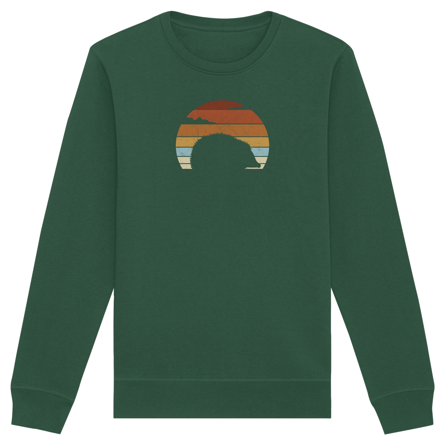 Retro Igel Silhouette im Sonnenuntergang - Organic Basic Unisex Sweatshirt