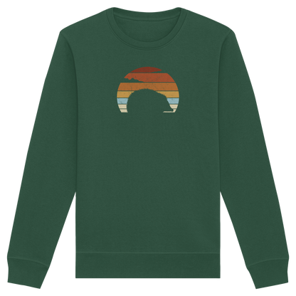Retro Igel Silhouette im Sonnenuntergang - Organic Basic Unisex Sweatshirt