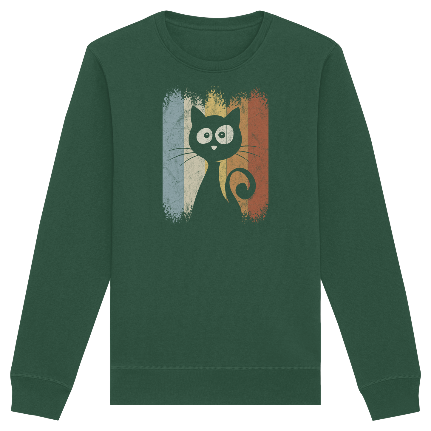 Retro Katze Silhouette - Organic Basic Unisex Sweatshirt