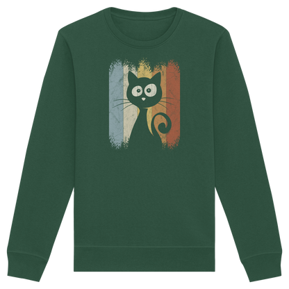 Retro Katze Silhouette - Organic Basic Unisex Sweatshirt