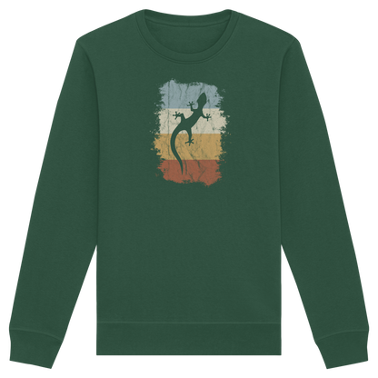 Retro Gecko Salamander Silhouette - Organic Basic Unisex Sweatshirt