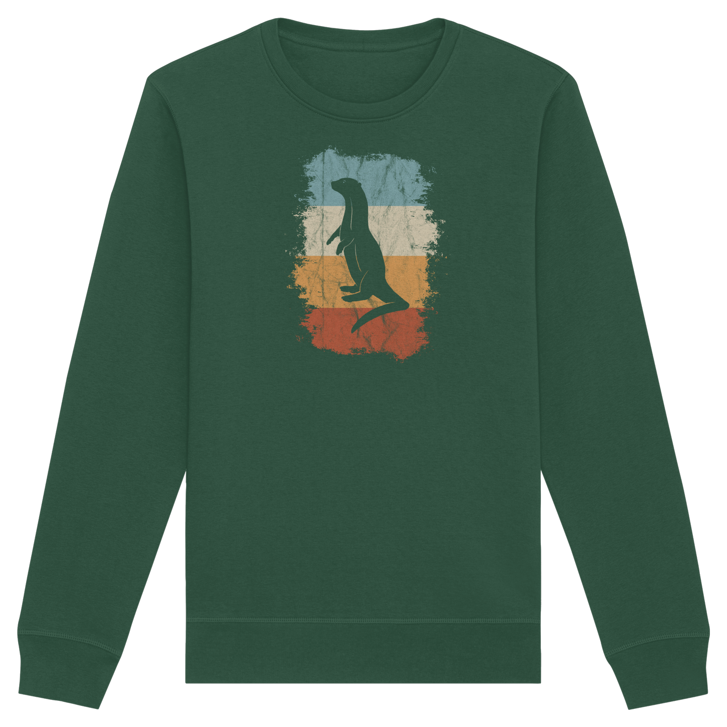 Retro Otter Fischotter Silhouette - Organic Basic Unisex Sweatshirt