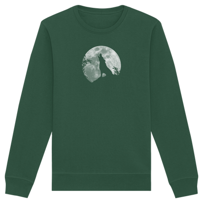 Heulender Wolf Silhouette vor Vollmond - Organic Basic Unisex Sweatshirt