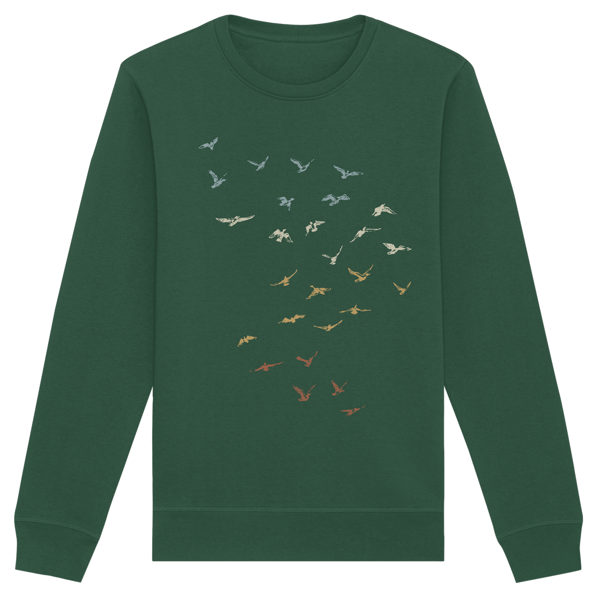 Retro Vogel Schwarm - Organic Basic Unisex Sweatshirt