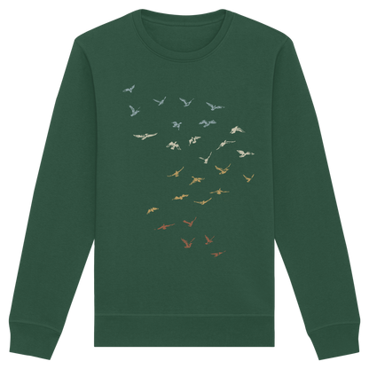 Retro Vogel Schwarm - Organic Basic Unisex Sweatshirt