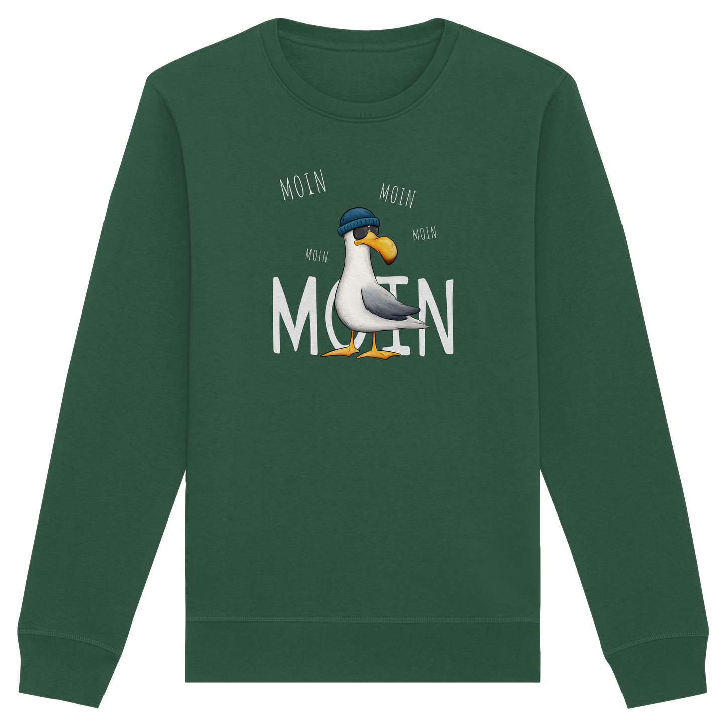 Moin Moin Lässige Hipster Möwe  - Organic Basic Unisex Sweatshirt