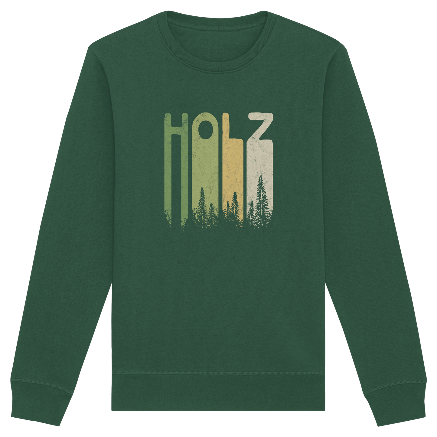 Holz Retro Wald Schriftzug - Organic Basic Unisex Sweatshirt