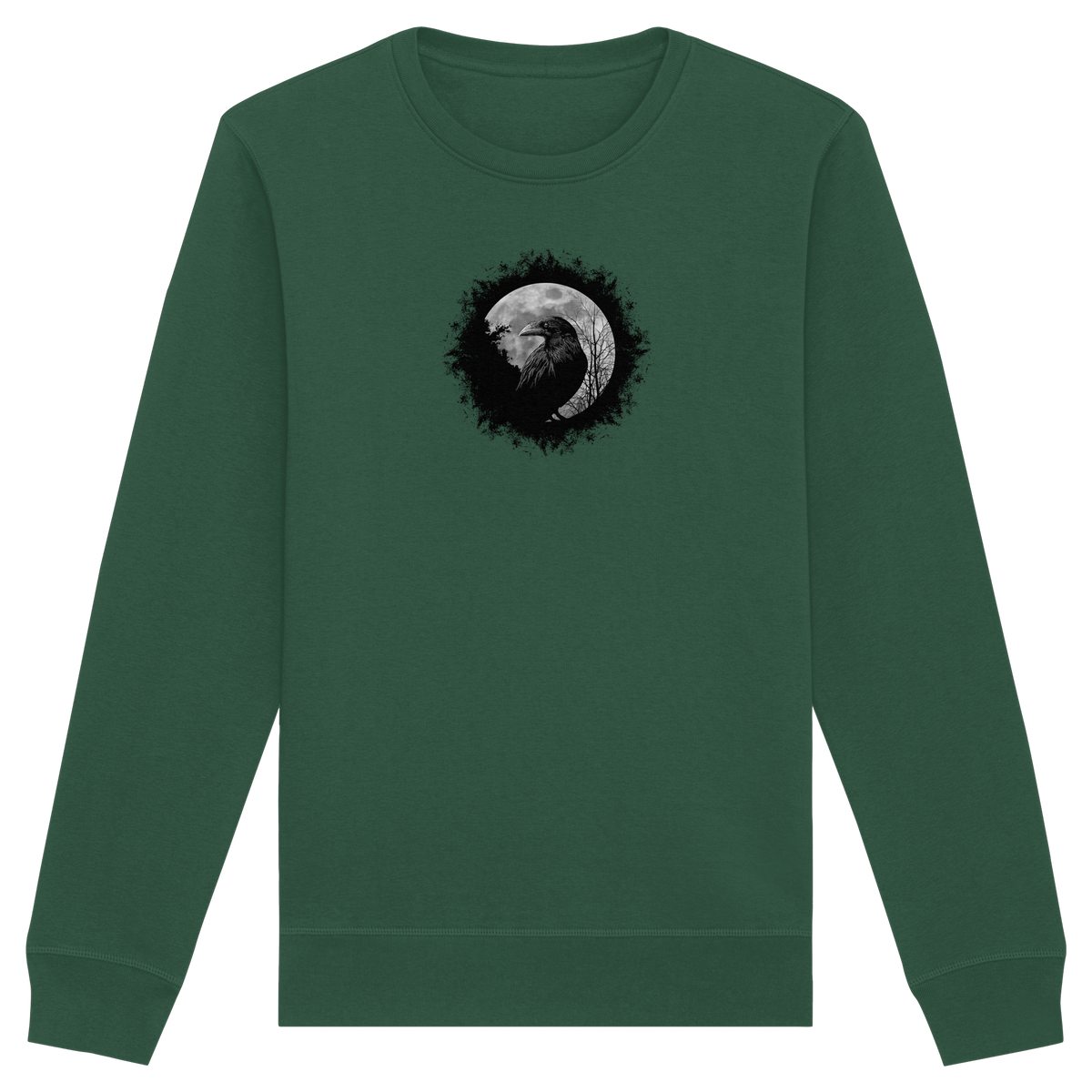 Schwarzer Rabe bei Vollmond  - Organic Basic Unisex Sweatshirt