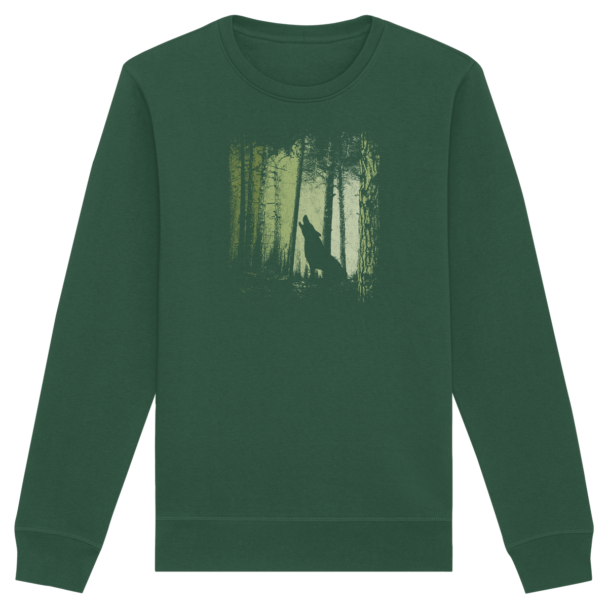 Einsamer Wolf im Zwielicht Wald  - Organic Basic Unisex Sweatshirt