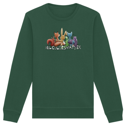 All Colors Matter! Regenbogen Tiere für Vielfalt - Organic Basic Unisex Sweatshirt