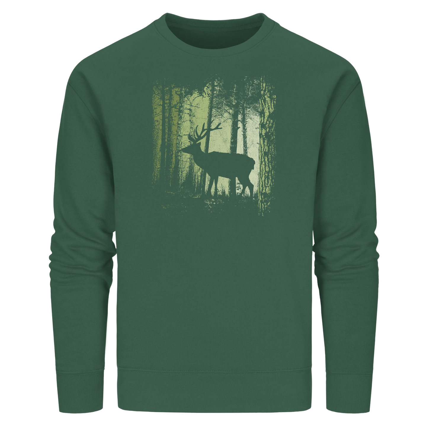 Hirsch im Zwielicht Wald - Organic Basic Unisex Sweatshirt