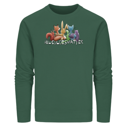 All Colors Matter! Regenbogen Tiere für Vielfalt - Organic Basic Unisex Sweatshirt
