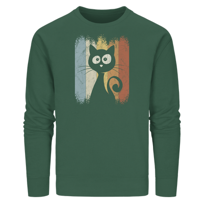 Retro Katze Silhouette - Organic Basic Unisex Sweatshirt