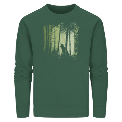 Luchs Wildkatze im Zwielicht Wald - Organic Basic Unisex Sweatshirt