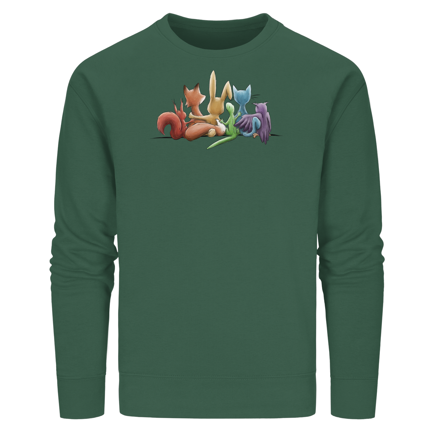 Regenbogen Tiere für Freundschaft, Toleranz und Vielfalt - Organic Basic Unisex Sweatshirt