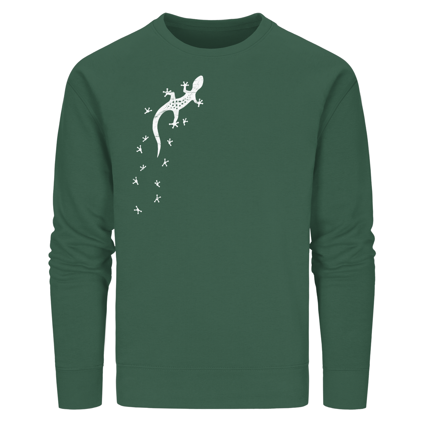 Gecko Eidechse Silhouette hell - Organic Basic Unisex Sweatshirt