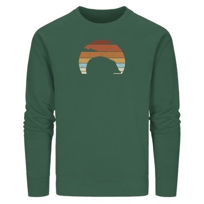 Retro Igel Silhouette im Sonnenuntergang - Organic Basic Unisex Sweatshirt