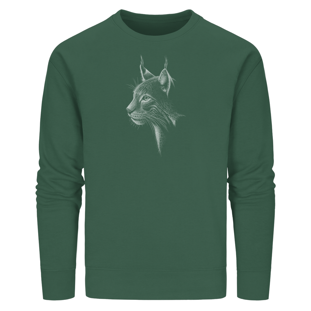 Luchs Kritzelkunst Wildkatze Illustration - Organic Basic Unisex Sweatshirt